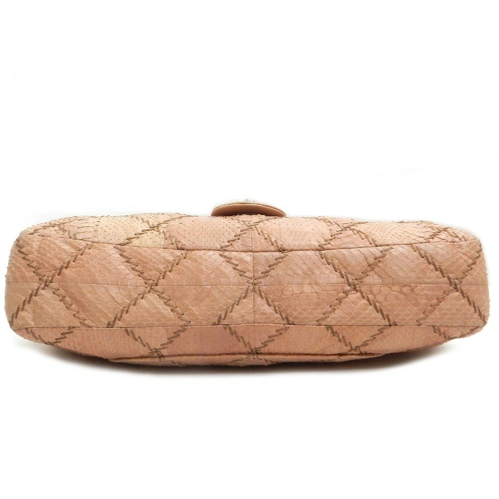 Chanel Stitched Beige Python Flap Bag - Picture 8 of 11